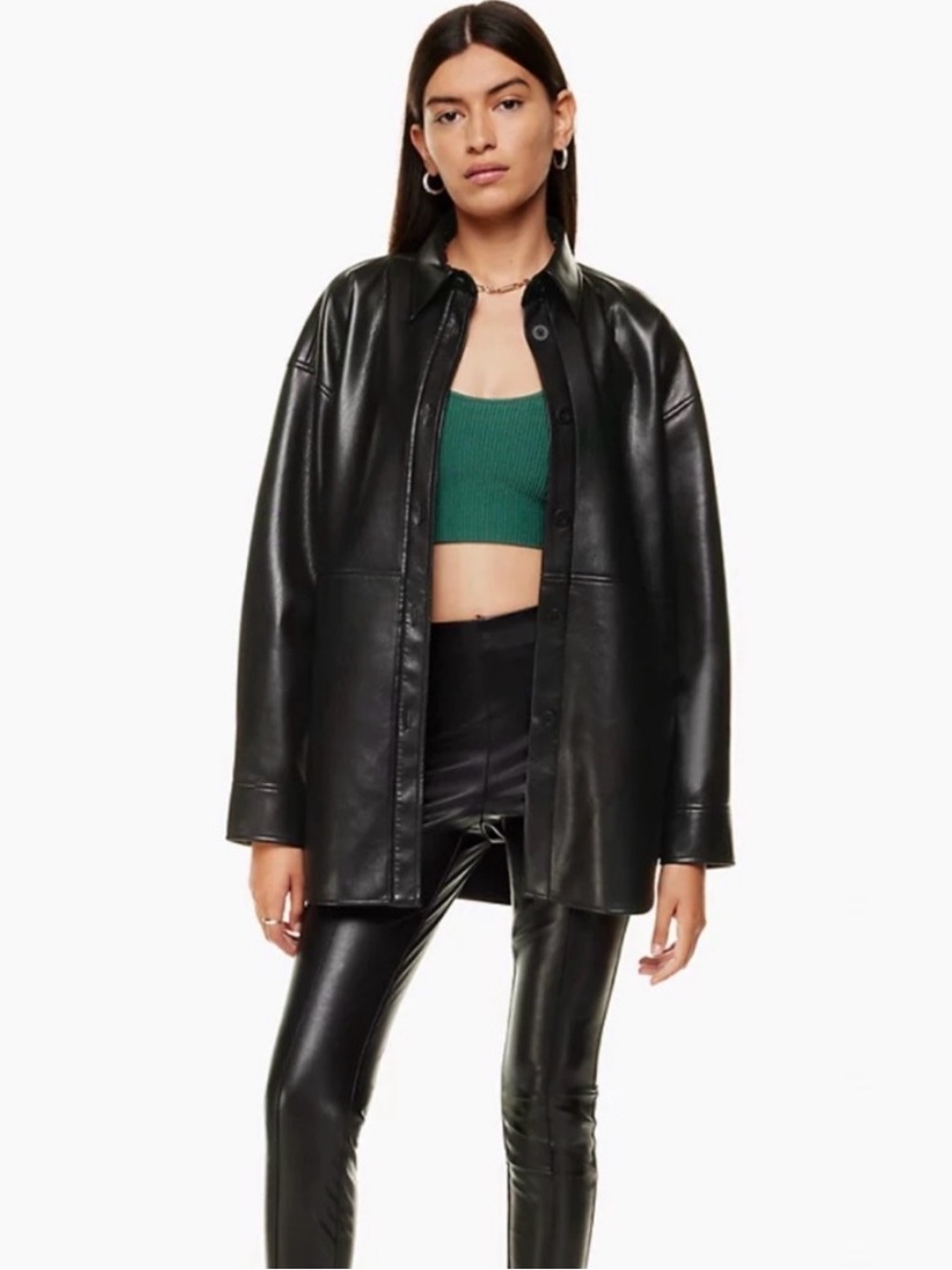 Aritzia Babaton Pelli Vegan Leather Shirt Jacket